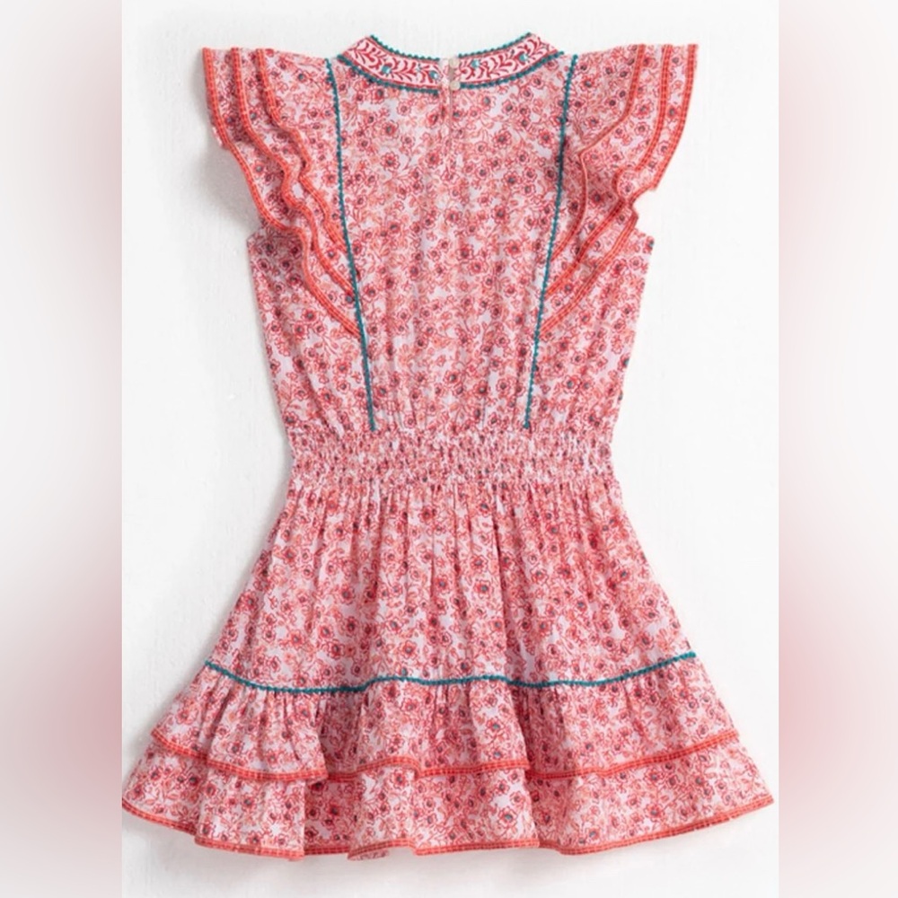 NWT [Poupette St Barth] Camila Mini Ruffle Dress in Pink Anemone Little Girls 4 - Picture 3 of 9